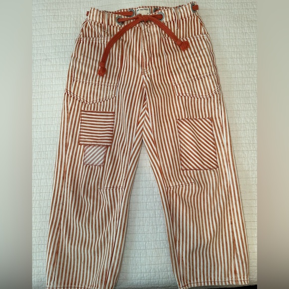We The Free Pants - Free People, We The Free Moxi Railroad Orange and White Striped Pants